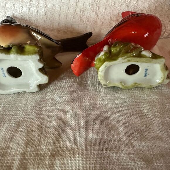 Ceramic Cardinal and Sparrow Figurines - Picture 3 of 5
